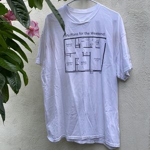 Habitat for humanity white v neck t shirt size L
